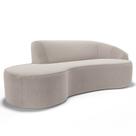 Sofá Living 2 Lugares 180cm Braço Direito Mozart D06 Bouclê Bege - Mpozenato Sofá Living 2 Lugares 180cm Braço Direito Mozart D06 Bouclê Bege - Mpozenato