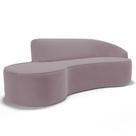 Sofá Living 2 Lugares 180cm Braço Direito Mozart D06 Veludo Rosê - Mpozenato