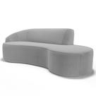 Sofá Living 2 Lugares 180cm Braço Esquerdo Mozart D06 Bouclê Cinza - Mpozenato