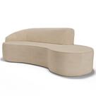 Sofá Living 2 Lugares 180cm Braço Esquerdo Mozart D06 Linho Bege Escuro - Mpozenato