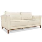 Sofá Living 2 Lugares 1,90m Vega Linho Natural Pés Castanho - Pallazio