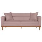 Sofá Living 2 Lugares 200cm Viena Sala de Estar Recepção Linho Rose - INCASA DECOR