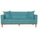 Sofá Living 2 Lugares 200cm Viena Sala de Estar Recepção Suede Azul Turquesa - INCASA DECOR