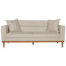Sofá Living 2 Lugares 200cm Viena Sala de Estar Recepção Suede Bege - INCASA DECOR