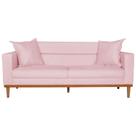 Sofá Living 2 Lugares 200cm Viena Sala de Estar Recepção Suede Rosa Bebe - INCASA DECOR