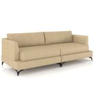 Sofá Living 2 Lugares Para Sala 190cm Pés Metálicos Orin P08 Couro Bege - Lyam Decor Sofá Living 2 Lugares Para Sala 190cm Pés Metálicos Orin P08 Couro Bege - Lyam Decor
