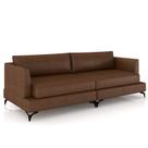 Sofá Living 2 Lugares Para Sala 190cm Pés Metálicos Orin P08 Couro Marrom Mescla - Lyam Decor Sofá Living 2 Lugares Para Sala 190cm Pés Metálicos Orin P08 Couro Marrom Mescla - Lyam Decor