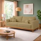 Sofá Living 2 Lugares Suede Resistente Madeira + Almofadas