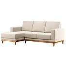 Sofá Living 200cm 3 Lugares Com Chaise Esquerdo Kayrós D05 Linho Bege Mpozenato