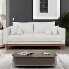 Sofá Living 3 Lugar Linho Confortável Reforçado + Almofadas