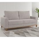 Sofá Living 3 Lugares 180cm Linhão Livia Bege Giz Sofá Living 3 Lugares 180cm Linhão Livia Bege Giz