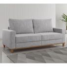 Sofá Living 3 Lugares 180cm Linhão Livia Cinza Nanquin