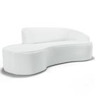 Sofá Living 3 Lugares 210cm Braço Direito Mozart D06 Sintético Branco - Mpozenato