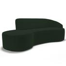 Sofá Living 3 Lugares 210cm Braço Direito Mozart D06 Veludo Verde - Mpozenato