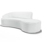 Sofá Living 3 Lugares 210cm Braço Esquerdo Mozart D06 Sintético Branco - Mpozenato