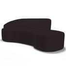 Sofá Living 3 Lugares 230cm Braço Esquerdo Mozart D06 Sintético Marrom - Mpozenato Sofá Living 3 Lugares 230cm Braço Esquerdo Mozart D06 Sintético Marrom - Mpozenato