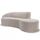 Sofá Living 3 Lugares 260cm Braço Esquerdo Mozart D06 Bouclê Bege - Mpozenato