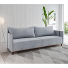 SOFÁ LIVING 3 LUGARES 2M LINHO LOUIS Cinza Inox/Chumbo