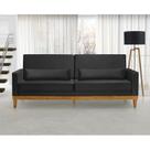 Sofá Living 3 Lugares Julie 200cm Nabas Estofados Preto Sofá Living 3 Lugares Julie 200cm Nabas Estofados Preto