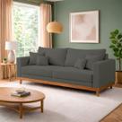 Sofá Living 3 Lugares Suede Resistente Madeira + Almofadas Sofá Living 3 Lugares Suede Resistente Madeira + Almofadas