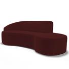 Sofá Living 4 Lugares 280cm Braço Esquerdo Mozart D06 Veludo Vermelho - Mpozenato