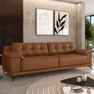 Sofá Living 4 lugares 292cm Agostino Pés Design em Ferro Couro Caramelo Manchado G52 - Gran Belo Sofá Living 4 lugares 292cm Agostino Pés Design em Ferro Couro Caramelo Manchado G52 - Gran Belo