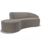 Sofá Living 4 Lugares 300cm Braço Direito Mozart D06 Bouclê Bege Escuro - Mpozenato