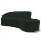 Sofá Living 4 Lugares 300cm Braço Esquerdo Mozart D06 Veludo Verde - Mpozenato Sofá Living 4 Lugares 300cm Braço Esquerdo Mozart D06 Veludo Verde - Mpozenato
