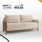 Sofá Living 4 Lugares Molas Fibra Siliconada Torres Linho e Corano 200cm