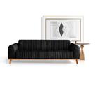 Sofá Living Átila 2,50m 5 Lugares material sintético Preto