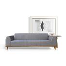 Sofá Living Átila 2,50m 5 Lugares Veludo Chumbo
