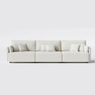 Sofá Living Barcelona 3,55m em Linho Diamond Premium Off White - Home Mobily