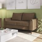 Sofá Living Bienna 2 Lugares Estrutura e Pés em Eucalipto Tecido Linho 1,40m Marrom Sofá Living Bienna 2 Lugares Estrutura e Pés em Eucalipto Tecido Linho 1,40m Marrom