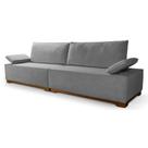 Sofá Living Braço Articulado Deluxe 2,50m Bouclê Cinza