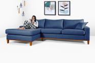 Sofa Living California Com Chaise Lado Direito em Linho Sofa Living California Com Chaise Lado Direito em Linho
