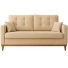 Sofá Living California em Linho 2 Lugares com Almofadas Soltas 180cm RR Estofados Cor Bege