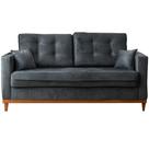 Sofá Living California em Veludo 2 Lugares com Almofadas Soltas 180cm RR Estofados Cor Cinza