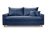 Sofa Living com Bau Multiuso 3 Lugares Linho Pes em Madeira Sofa Living com Bau Multiuso 3 Lugares Linho Pes em Madeira