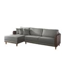 Sofá Living Com Chaise 280Cm Vega Linho Cinza