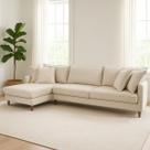 Sofá Living com Chaise Riviera Tecido Linho Cru 2,90M