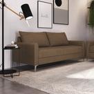 Sofá Living Davos 3 Lugares Estrutura Eucalipto Pés em Alumínio Tecido Linho 1,80m Marrom Sofá Living Davos 3 Lugares Estrutura Eucalipto Pés em Alumínio Tecido Linho 1,80m Marrom