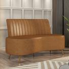 Sofá Living Decorativo 2 Lugares 1,60M Katara Caramelo material sintético G33 - Gran Belo