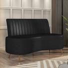 Sofá Living Decorativo 2 Lugares 1,60M Katara Preto material sintético G33 - Gran Belo