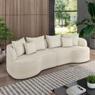 Sofá Living Decorativo Salinas 2 Lugares com Almofadas 210cm Modulado Bouclé Off White G33- Gran Belo