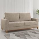 Sofá Living Gilbran 3 Lugares Linhão Castanho - Vian
