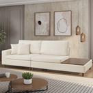 Sofá Living Lotus com Apoio Lateral Direita 2,89M em Linho