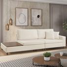Sofá Living Lotus com Apoio Lateral Esquerda 2,89M em Linho Sofá Living Lotus com Apoio Lateral Esquerda 2,89M em Linho