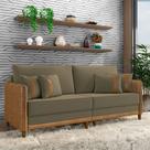 Sofá Living Montecarlo 2 Lugares Bipartido 192cm Pés em Madeira Veludo/PU Castor/Caramelo G33 - Gran Belo Sofá Living Montecarlo 2 Lugares Bipartido 192cm Pés em Madeira Veludo/PU Castor/Caramelo G33 - Gran Belo