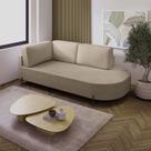 Sofá Living Orgânico 2 Lugares Bouclé Bege Norten 165cm Sofá Living Orgânico 2 Lugares Bouclé Bege Norten 165cm