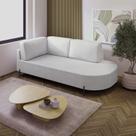 Sofá Living Orgânico 2 Lugares Bouclé Gelo Norten 165cm Sofá Living Orgânico 2 Lugares Bouclé Gelo Norten 165cm